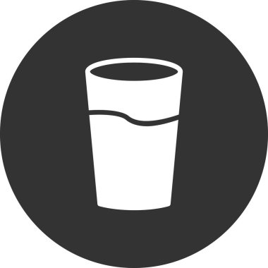 bir bardak su ikonu, vektör illüstrasyon masajı 