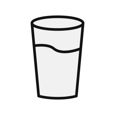 bir bardak su ikonu, vektör illüstrasyon masajı 
