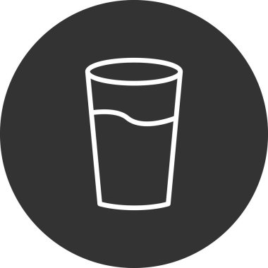 bir bardak su ikonu, vektör illüstrasyon masajı 