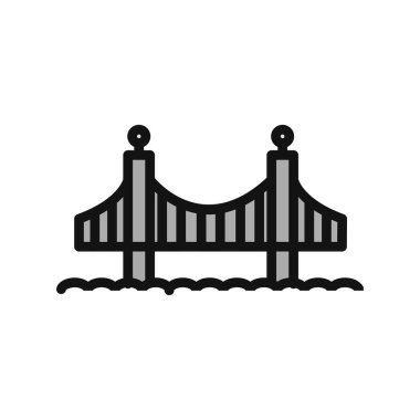 Golden Gate köprüsü, bina mimarisi, vektör illüstrasyonu 