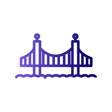 Golden Gate köprüsü, bina mimarisi, vektör illüstrasyonu 