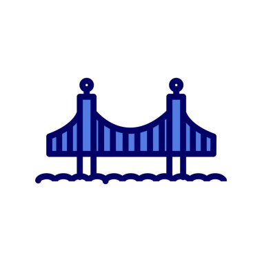 Golden Gate köprüsü, bina mimarisi, vektör illüstrasyonu 