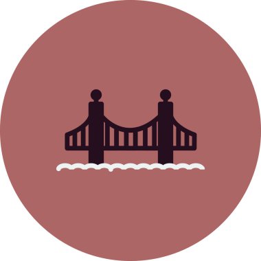 Golden Gate köprüsü, bina mimarisi, vektör illüstrasyonu 