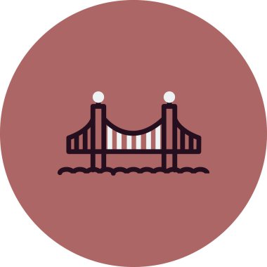 Golden Gate köprüsü, bina mimarisi, vektör illüstrasyonu 