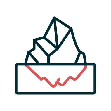Iceberg simgesi, vektör illüstrasyonu