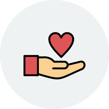 kalp vektör simgesi modern basit tasarım