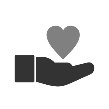 Web ve mobil uygulama tasarımınız için beyaz arkaplanda izole edilmiş kalp ikonu vektörü, el logosu kavramı