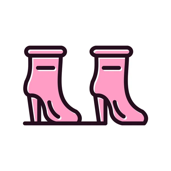 Woman High Heel Boots Icon — Stockvektor