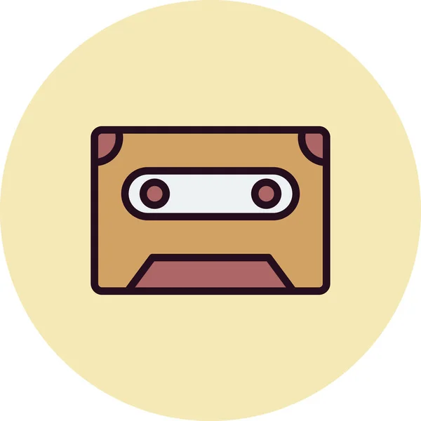 Audiocassette Icon Vector Illustration Mixtape — Stok Vektör