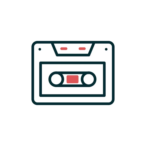 Audiocassette Icon Vector Illustration Mixtape — Stock Vector