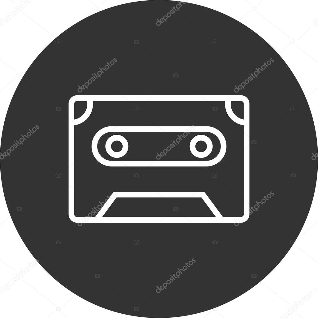 audiocassette icon, vector illustration of mixtape 