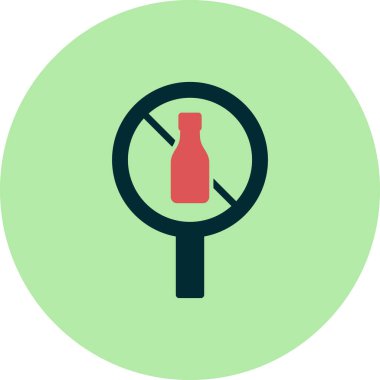 Alkol simgesi yok, vektör illüstrasyonu