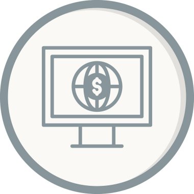 Çevrimiçi İş simgesi, vektör illüstrasyonu