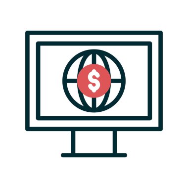 çevrimiçi bankacılık simgesi, vektör illüstrasyonu