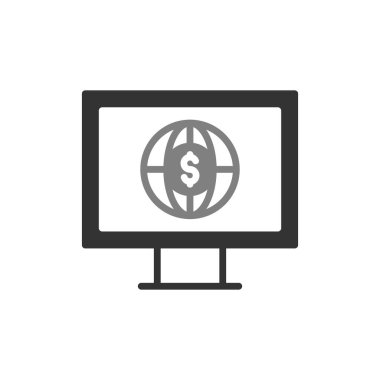 Çevrimiçi bankacılık simgesi vektörü web ve mobil uygulama tasarımı için beyaz arkaplanda izole edilmiş para logosu konsepti