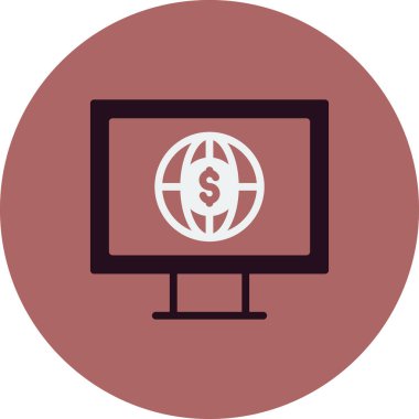 Çevrimiçi İş simgesi, vektör illüstrasyonu