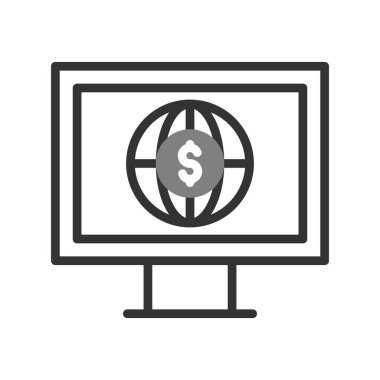 Çevrimiçi İş simgesi, vektör illüstrasyonu