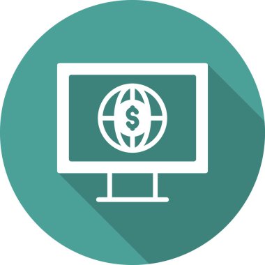 Çevrimiçi İş simgesi, vektör illüstrasyonu