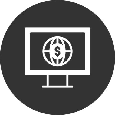 Çevrimiçi İş simgesi, vektör illüstrasyonu