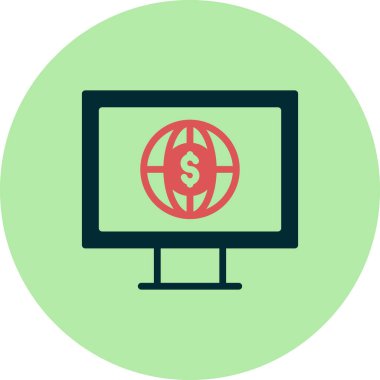 Çevrimiçi İş simgesi, vektör illüstrasyonu