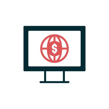 çevrimiçi bankacılık simgesi vektör illüstrasyonu