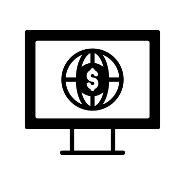 Çevrimiçi İş simgesi, vektör illüstrasyonu