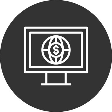 Çevrimiçi İş simgesi, vektör illüstrasyonu