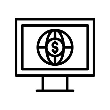 çevrimiçi bankacılık simgesi, vektör illüstrasyonu