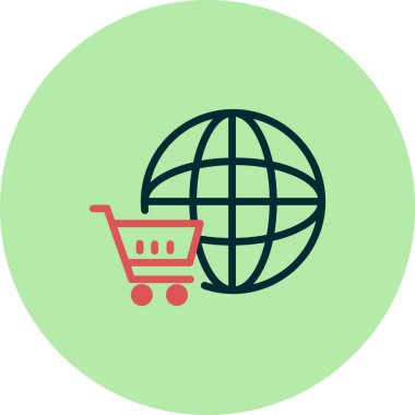 Çevrimiçi Dükkan simgesi vektör çizimi