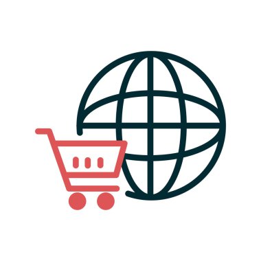 Çevrimiçi Dükkan simgesi vektör çizimi