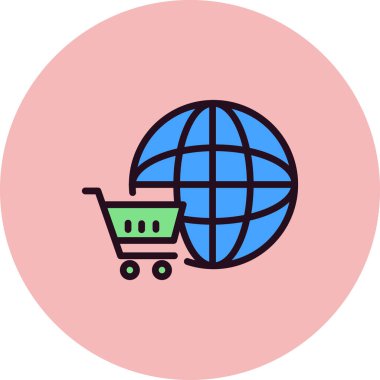 Çevrimiçi Dükkan simgesi vektör çizimi