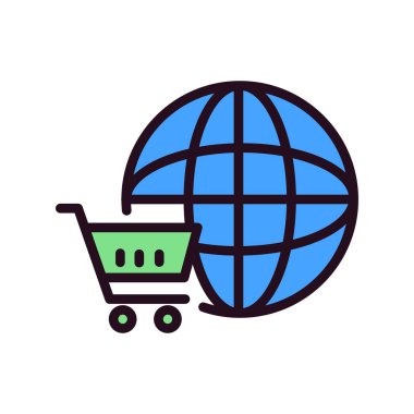 Çevrimiçi Dükkan simgesi vektör çizimi