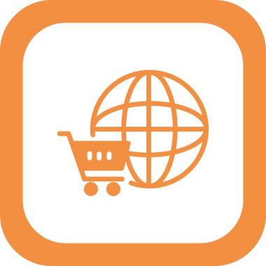 Çevrimiçi Dükkan simgesi vektör çizimi