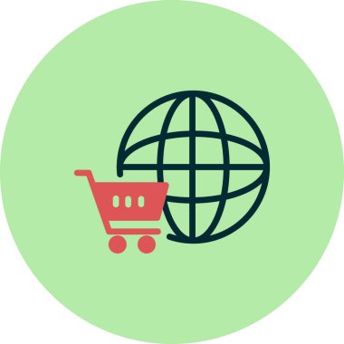 Çevrimiçi Dükkan simgesi vektör çizimi