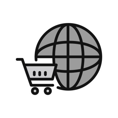 Çevrimiçi Dükkan simgesi vektör çizimi