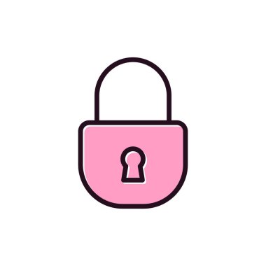 asma kilit ikon vektör çizimi