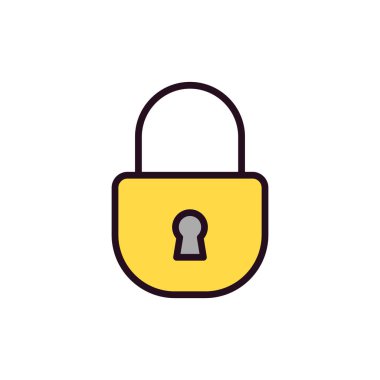 asma kilit ikon vektör çizimi