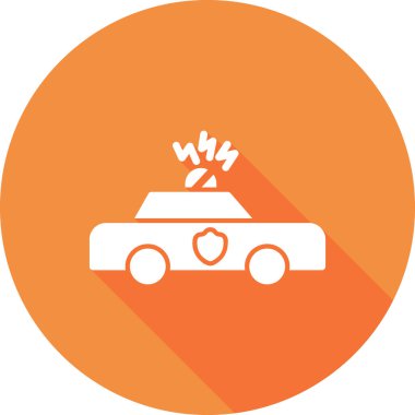 Devriye arabası simgesi, vektör illüstrasyonu