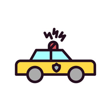 Devriye arabası simgesi, vektör illüstrasyonu