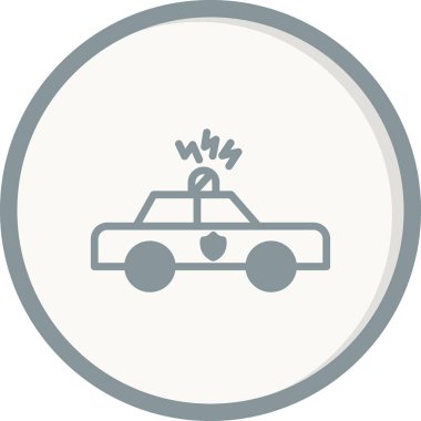 Devriye arabası simgesi, vektör illüstrasyonu