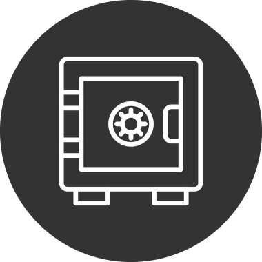 Güvenli kutu simgesi, vektör illüstrasyonu