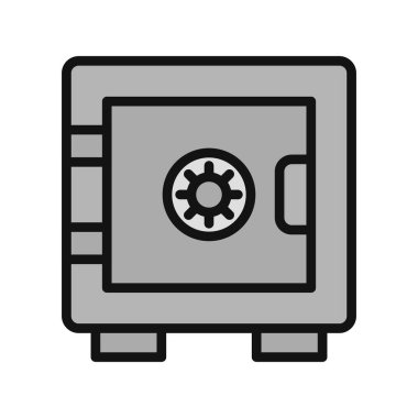 Güvenli kutu simgesi, vektör illüstrasyonu