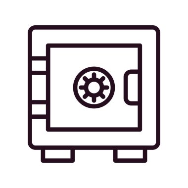 Güvenli kutu simgesi, vektör illüstrasyonu