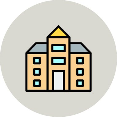 Okul simgesi, vektör illüstrasyonu