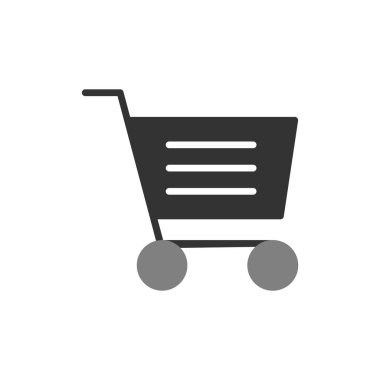 Alışveriş arabası simgesi, vektör illüstrasyonu