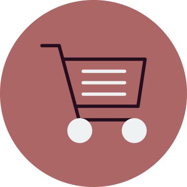 Alışveriş arabası simgesi, vektör illüstrasyonu