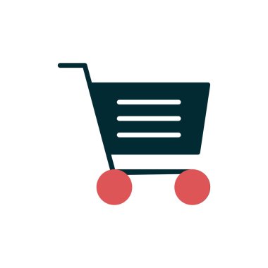 Alışveriş arabası simgesi, vektör illüstrasyonu