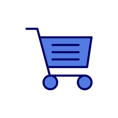 Alışveriş arabası simgesi, vektör illüstrasyonu