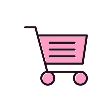 Alışveriş arabası simgesi, vektör illüstrasyonu