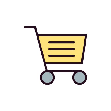 Alışveriş arabası simgesi, vektör illüstrasyonu